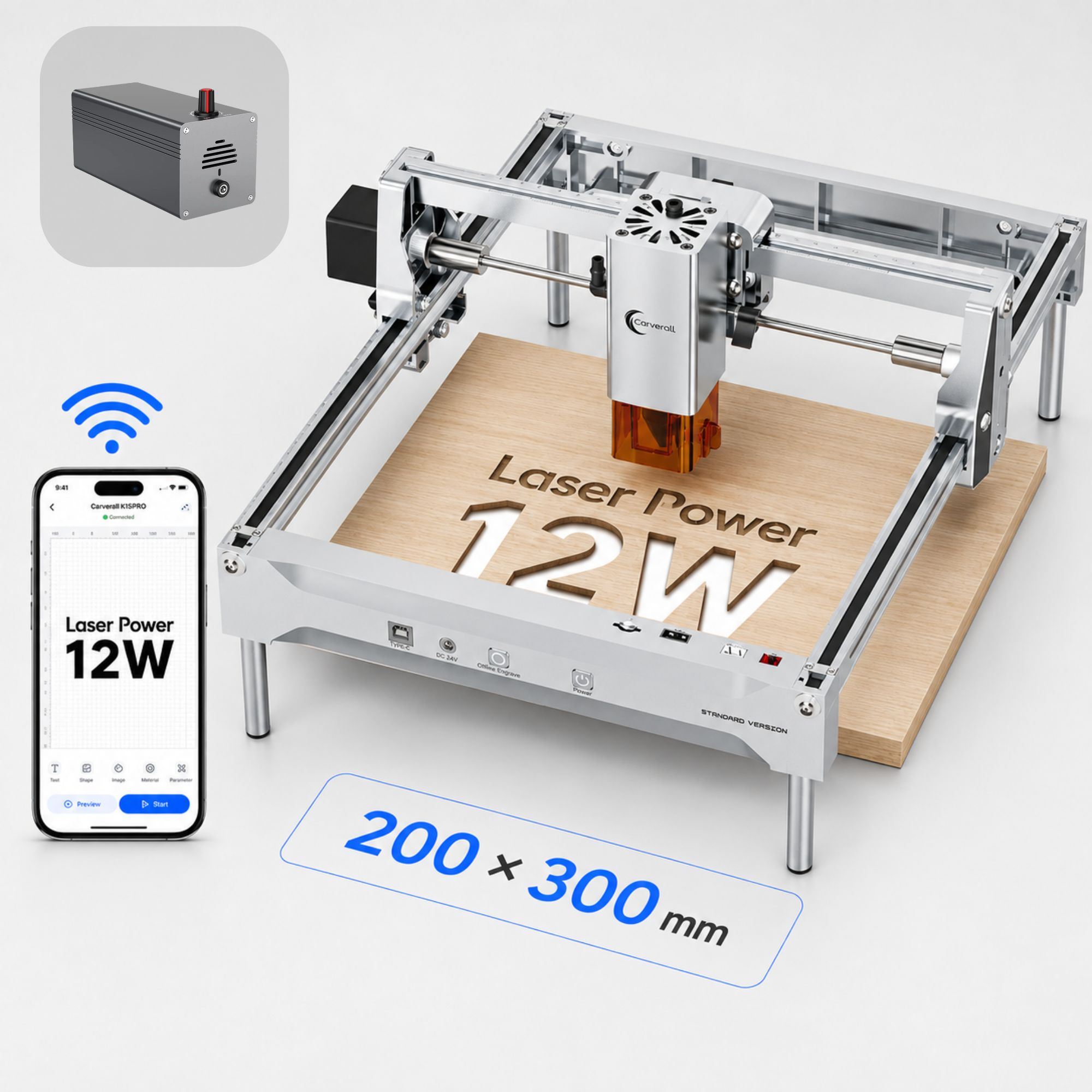 Industrial Laser Engraver - K15 PRO 12W Lazer Gravür Kesici,