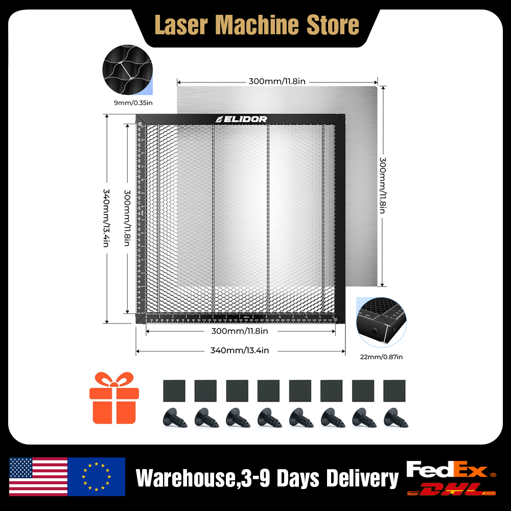 Honeycomb Laser Bed - ELIDOR Lazer Petek Çalışma Masası 340x340mm