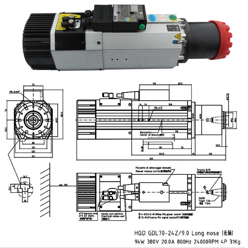 Tedarikçiler HQD 9kw 220v 380v - Cnc Spindle Motor incelemesi ve fiyatı
